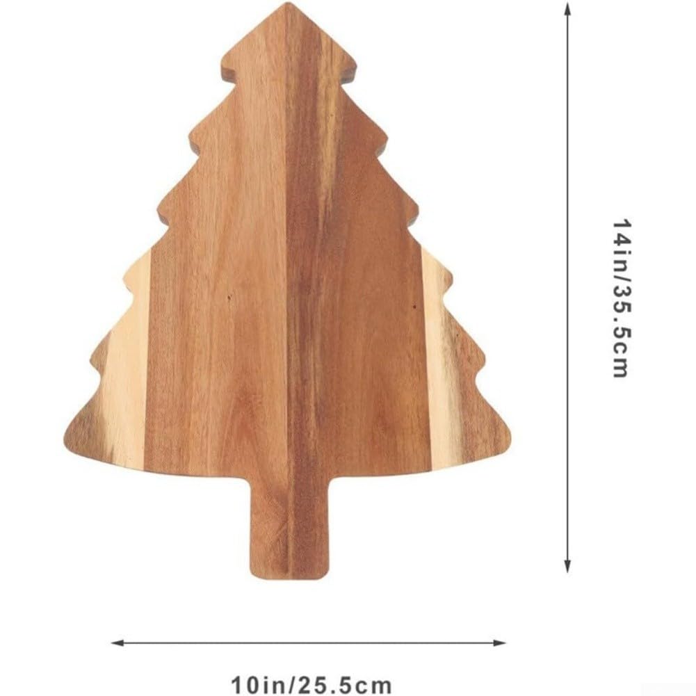Tabla Quesos Árbol Navidad para madera Acacia con para cuchillo