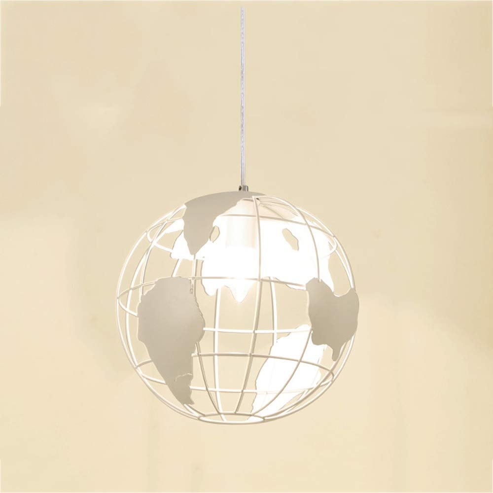 SYAXVOM Modern Chandelier Cafe Pendant Light with Wrought Iron Design for Living Room Study Corridor and Aisle Stylish Single Head Suspension Lamp in White Color