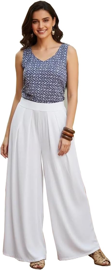 Calça Feminina Pantalona cintura alta Tribo Livre Viscolycra