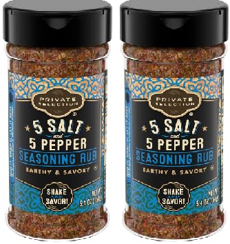 5 Salt & 5 Pepper Seasoning Rub (2 Bottles, 5.4 oz. each)