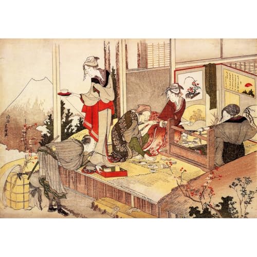 Toile Hokusai Le studio de Netsuke aux couleurs résistantes à la décoloration premium