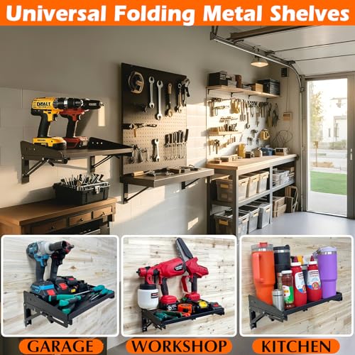 Supports d'étagère pliables rigides pour fixer une table murale rabattable - 6
