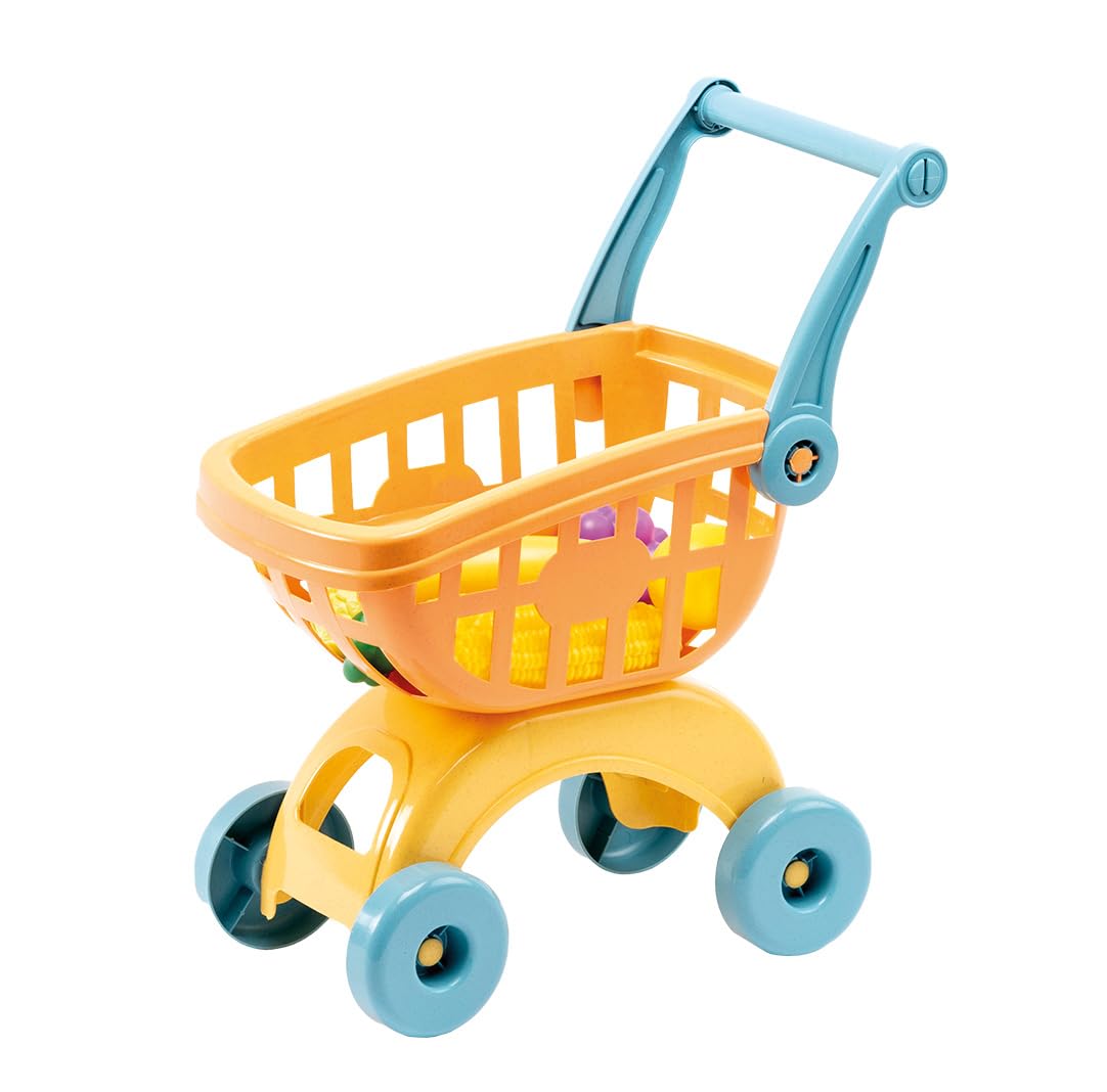 ODS - Maisonelle Bio, Chariot d'épicerie Jouet pour Enfants, avec Fruits, légumes et boîtes, Durable en bioplastique, 31 x 19 x 17 cm, âge recommandé +2 Ans