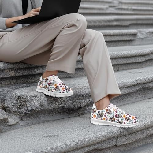 SYtrade Women's Tennis Shoes Halloween Fall Thanksgiving Athletic Running Sneakers White Sole4