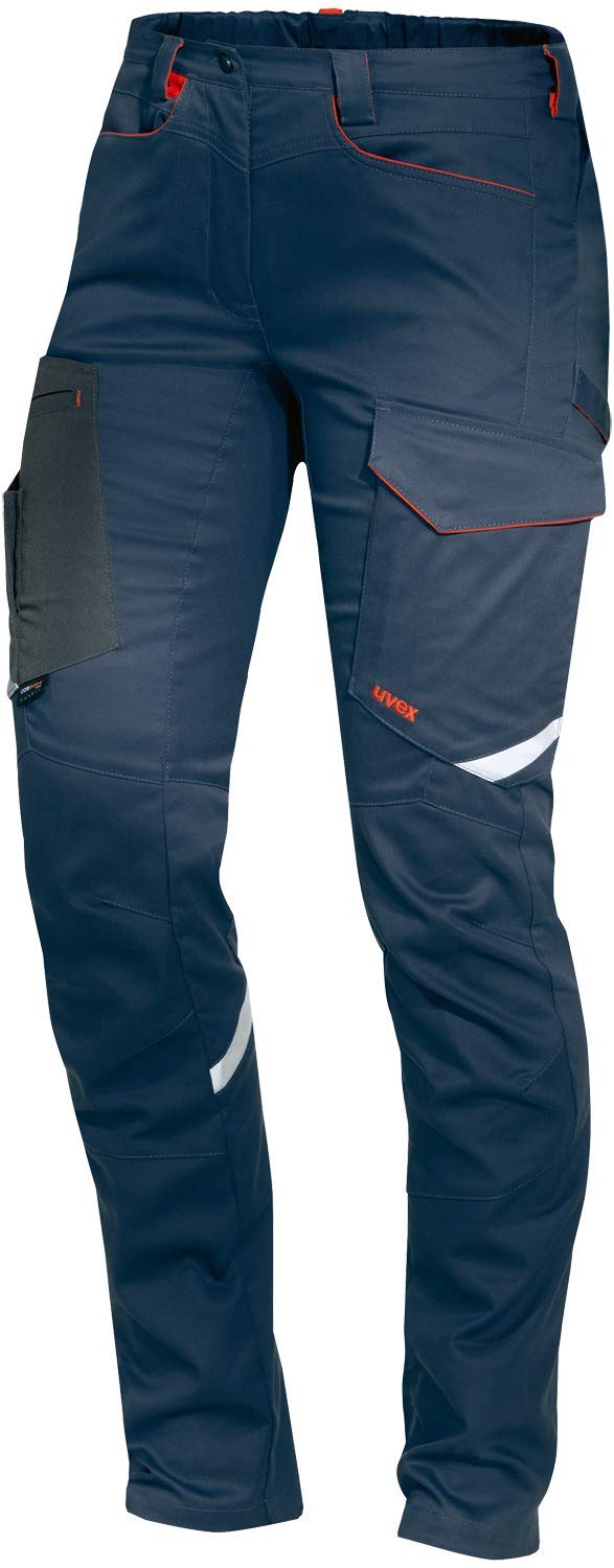 Uvex Suxxeed granatowe damskie spodnie robocze, krój slim fit