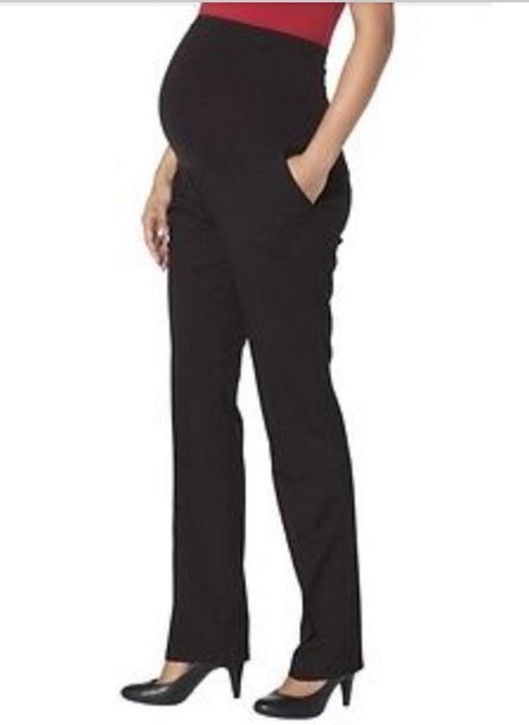Liz Lange Maternity Black Over the Belly Straight Leg Pants (Medium)