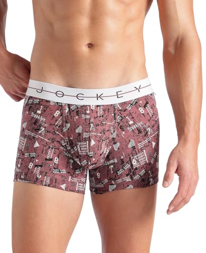 Image of Jockey NY02 Men Super Combed Cotton Elastane Stretch Printed Trunk with Ultrasoft Waistband (Prints May Vary)