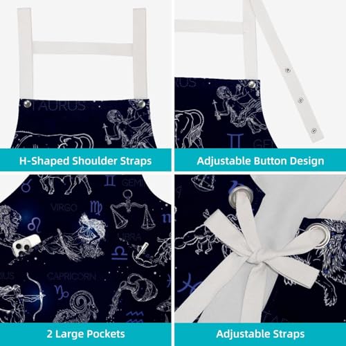 Tablier de cuisine avec broches zodiaque constellations x2 - 4