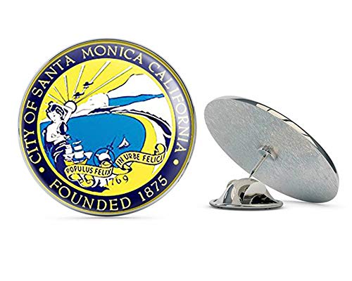 Round Santa Monica City Seal (ca California) Metal 0.75