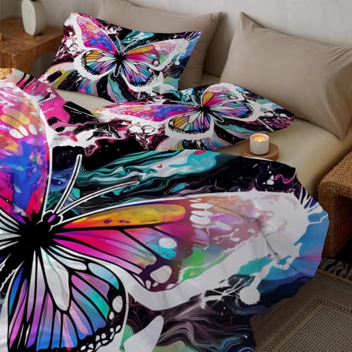 Linge de lit microfibre ultra doux 240x260cm au motif papillon - 3