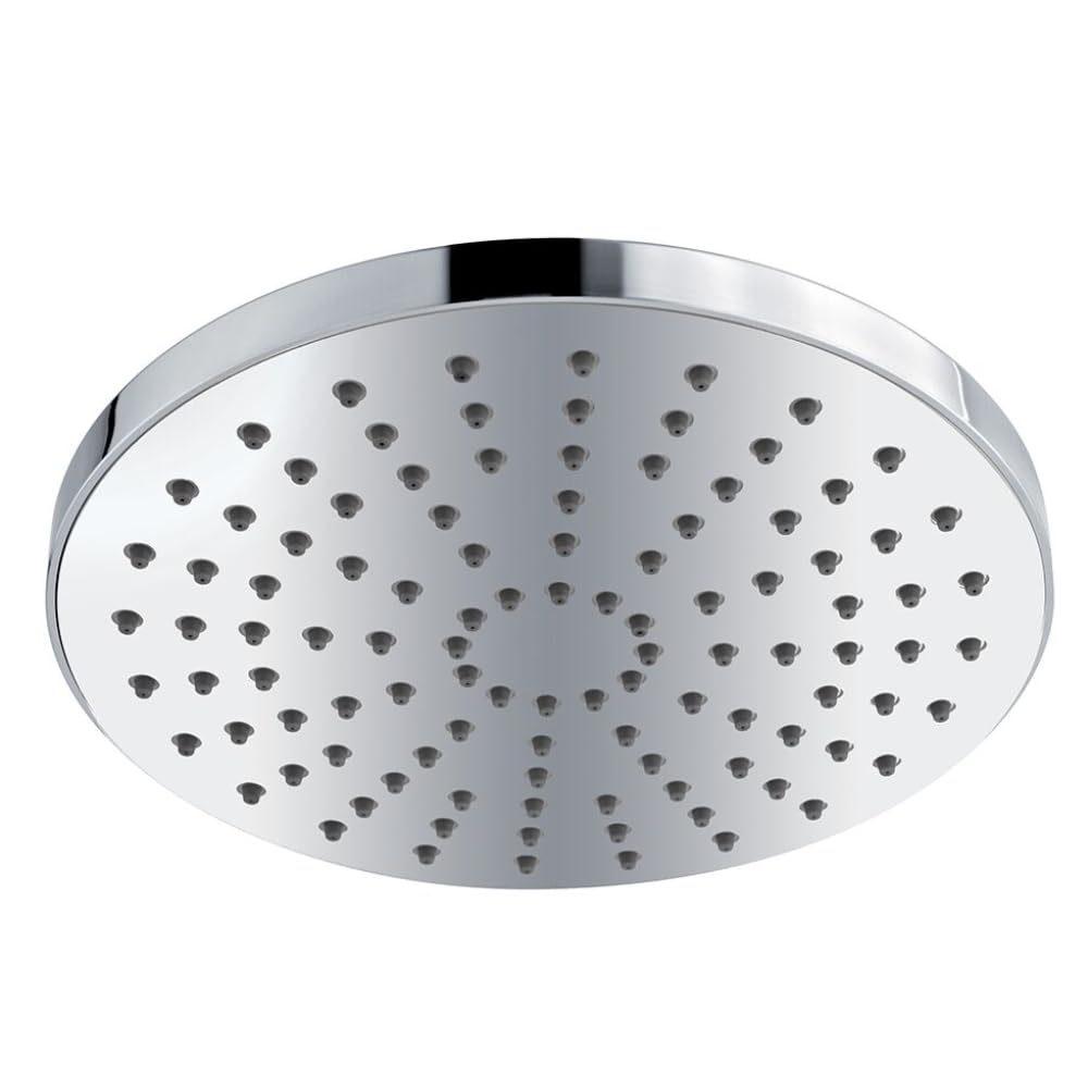 Schläfer 136010 | Soffione Doccia Tondo Ø 20cm, Soffione Doccia Anticalcare con Getto a Pioggia ad Alta Pressione in Abs, Snodo Girevole Universale G 1/2"