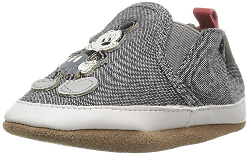 Robeez Baby Boys Crib Shoe, Old School Mickey Charcoal, 12 Months-18 Months Infant