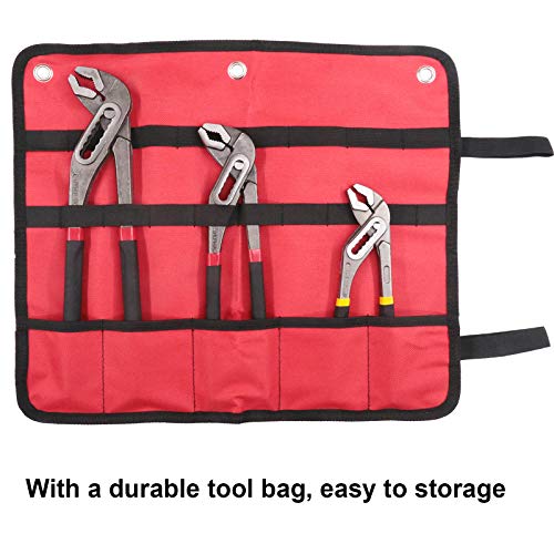 Glarks 3Pcs Groove Joint Pliers Set, 12In 10In 8In Adjustable Straight Jaw Tongue And Groove Pliers Water Pump Pliers For Nuts, Bolts, Water Pumps And Pipes #TOP6