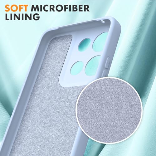 Image of DIZORO Microfiber Candy Case for Motorola Edge 60 Pro 5G Smooth Touch Cushion Liquid Soft Silicone Gel Rubber Phone Cases Non-Slip Full Body Protective Shockproof Back Cover - Carolina, Blue