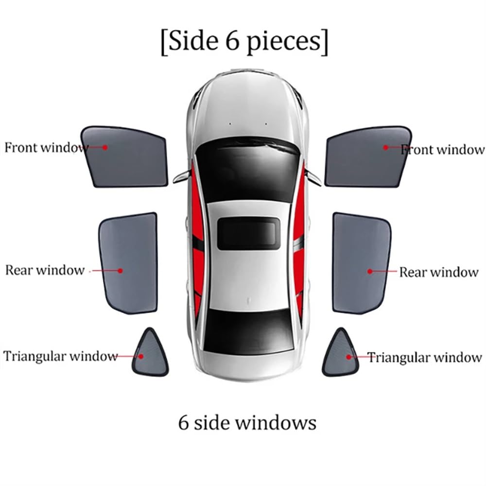 Osłona Przeciwsłoneczna dla Niemowląt do Samochodu Zasłony Magnetyczne do B-class W245 2005-2011 Ochrona Przed Słońcem Szybie Osłony na Boczną Szybę Sunshade,6pcs-side window