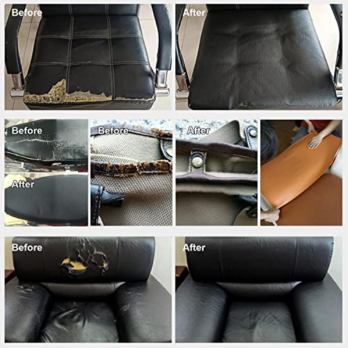 Enjoy Myself Leather Repair Patch Kit, 5.5 X 118 Inch Self-Adhesive Leather Refinisher Cuttable Sofa Repair Tape For Furniture Couch Chair Car Seat (5.5X118 Inch, Black) #TOP3