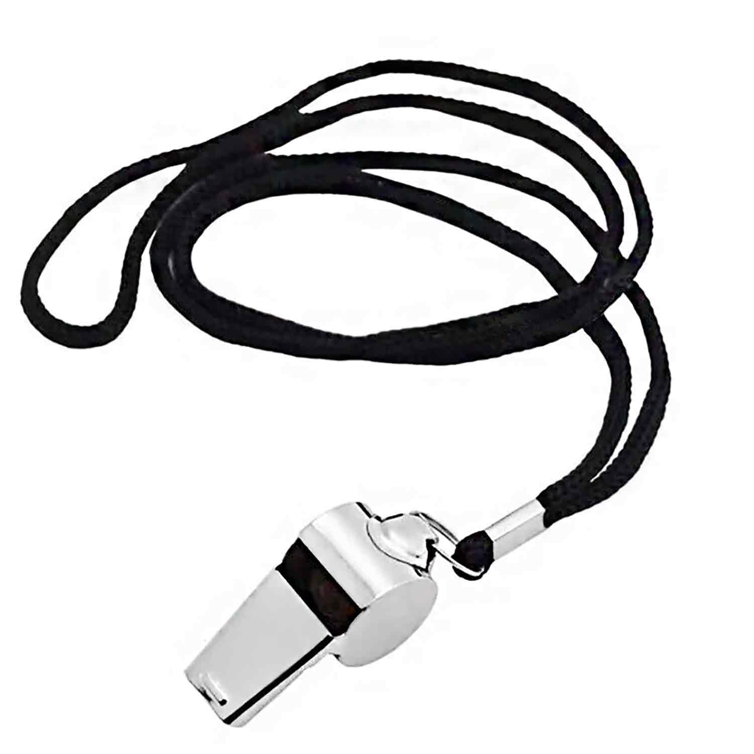 BEILOCKERY Metal Referee Whistle, Whistle with Hanging Rope, Sports Whistle, for Sports Competitions, Signaling, Loud Outdoor Survival Whistle
