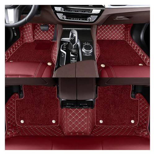 Tapis auto de sol voiture haut de gamme bordeaux pour Ford Explorer 5 places