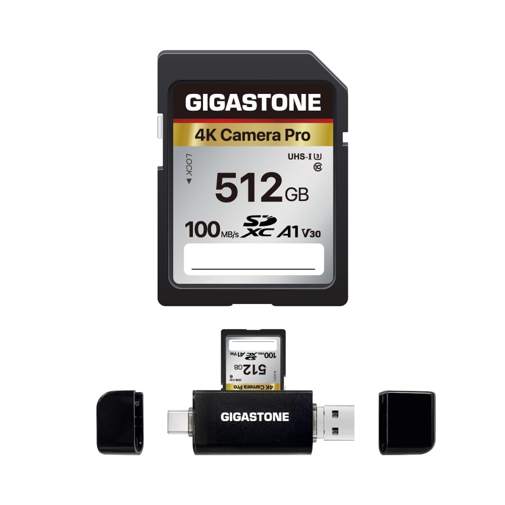 GIGASTONE SDカード 1TB V30 U3 SDXC 超高速 メモリー Amazon | GIGASTONE SDカード 1TB Type Cカードリーダー付 V30