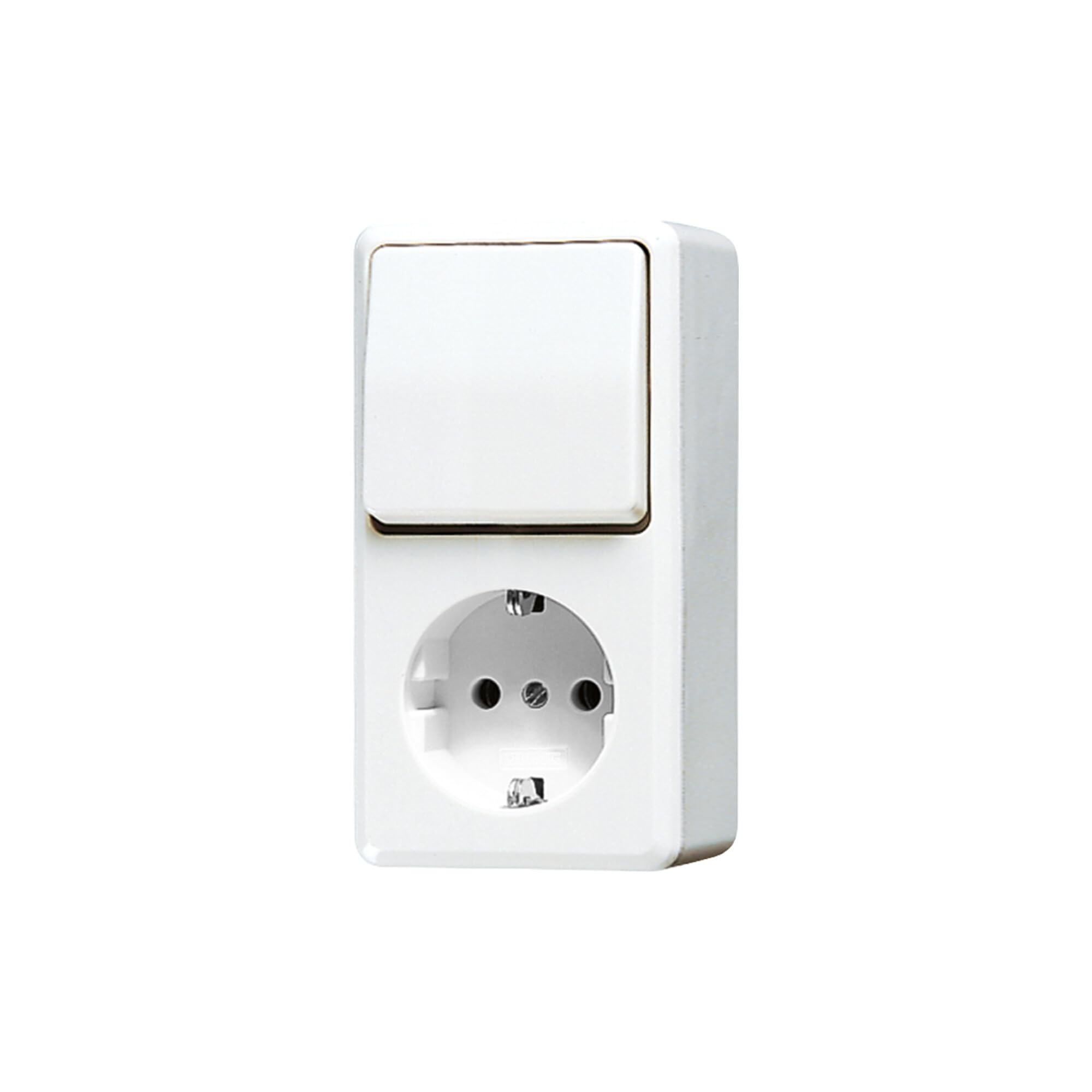 Jung 676 Aww Prise Schuko avec Interrupteur Commutateur Va-et-Vient IP20 Blanc
