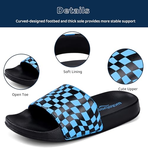 Image of WateLves Girls & Boys Slide Sandals Kids Summer Slippers Slip On for Outdoor Beach Pool Shower (Little Kid /Big Kid)