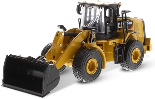 Diecast Masters 164 Caterpillar CAT 950M Cargadora de ruedas con horquilla de troncos, cucharón y 2 postes de troncos 85635