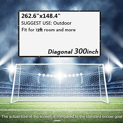 Nierbo Huge Large Projector Screen 300 Inch Of Canvas Material 16:9 Projection Movies Screen Outdoor Projection Screen For Church School Home Indoor 1.6 Gain Not Include Mount #TOP1