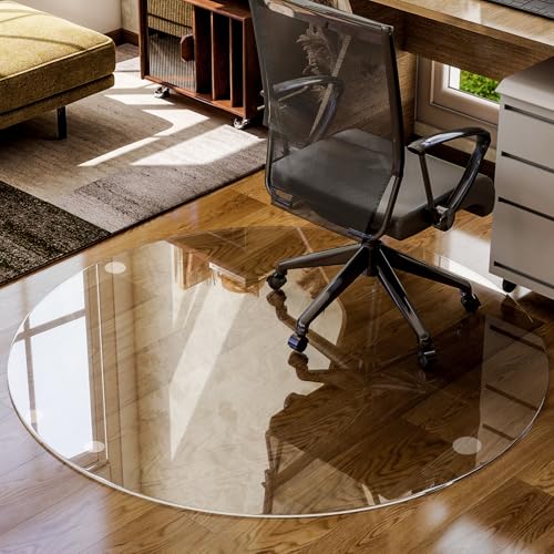 55" x 55" Round Tempered Glass Chair Mat