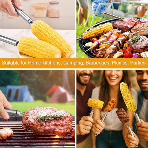 3 Stück Pellkartoffel-Gabel mit 3 Zinken, Maiskolben Spieße Edelstahl Wiederverwendbar, Maisgabel für Tägliche Mahlzeit Grillen Picknick