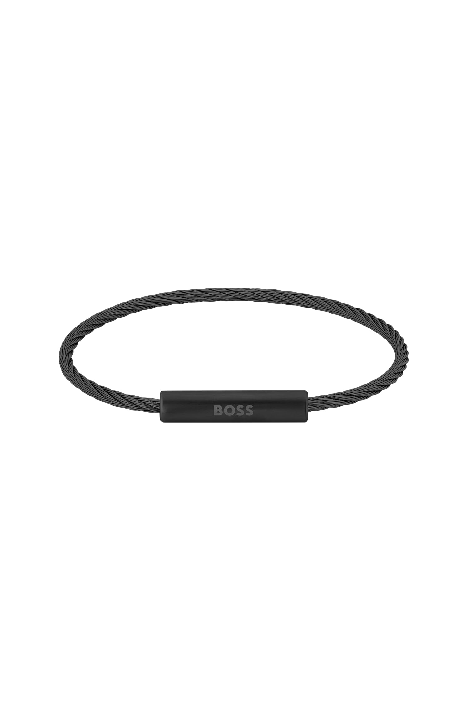BOSS Jewelry Bracelet en Fil Métallique pour Homme Collection ALEK avec Placage en Noir (IP) - 1580389
