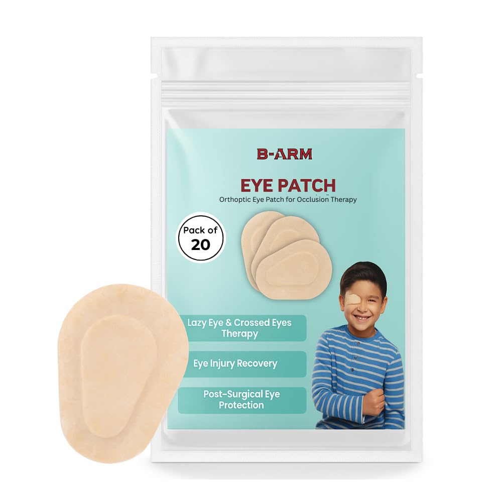 B-Arm Eye Patch for Strabismus & Amblyopia Treatment- Beige(Pack of 20) | Breathable Adhesive Patch for Kids & Adults| Orthoptic Eye Patches for Lazy Eye, Occlusion Therapy & Post Surgery Protection-image-40
