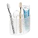 InterDesign Rain porte brosse à dent mural avec ventouse, accroche brosse a dent plastique avec 4 compartiments, transparent
