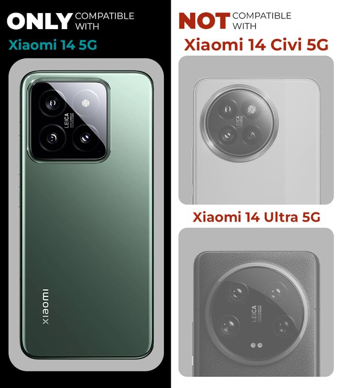 Image of Mr. Case Back Cover for Xiaomi 14 5G Sleek Frosted Translucent Back Only Compatible with Wireless Magnetic Accessories | Anti-Scratch Shockproof Phone Case - Black