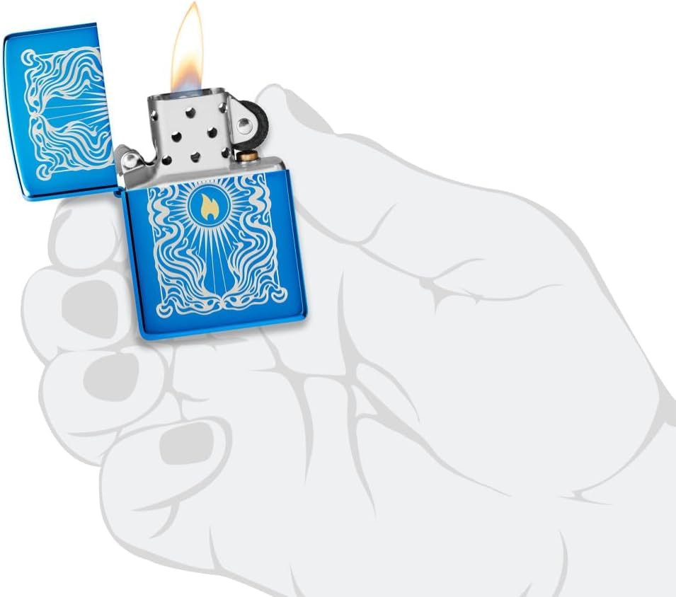 Encendedor Zippo azul personalizado de latón miniatura 5