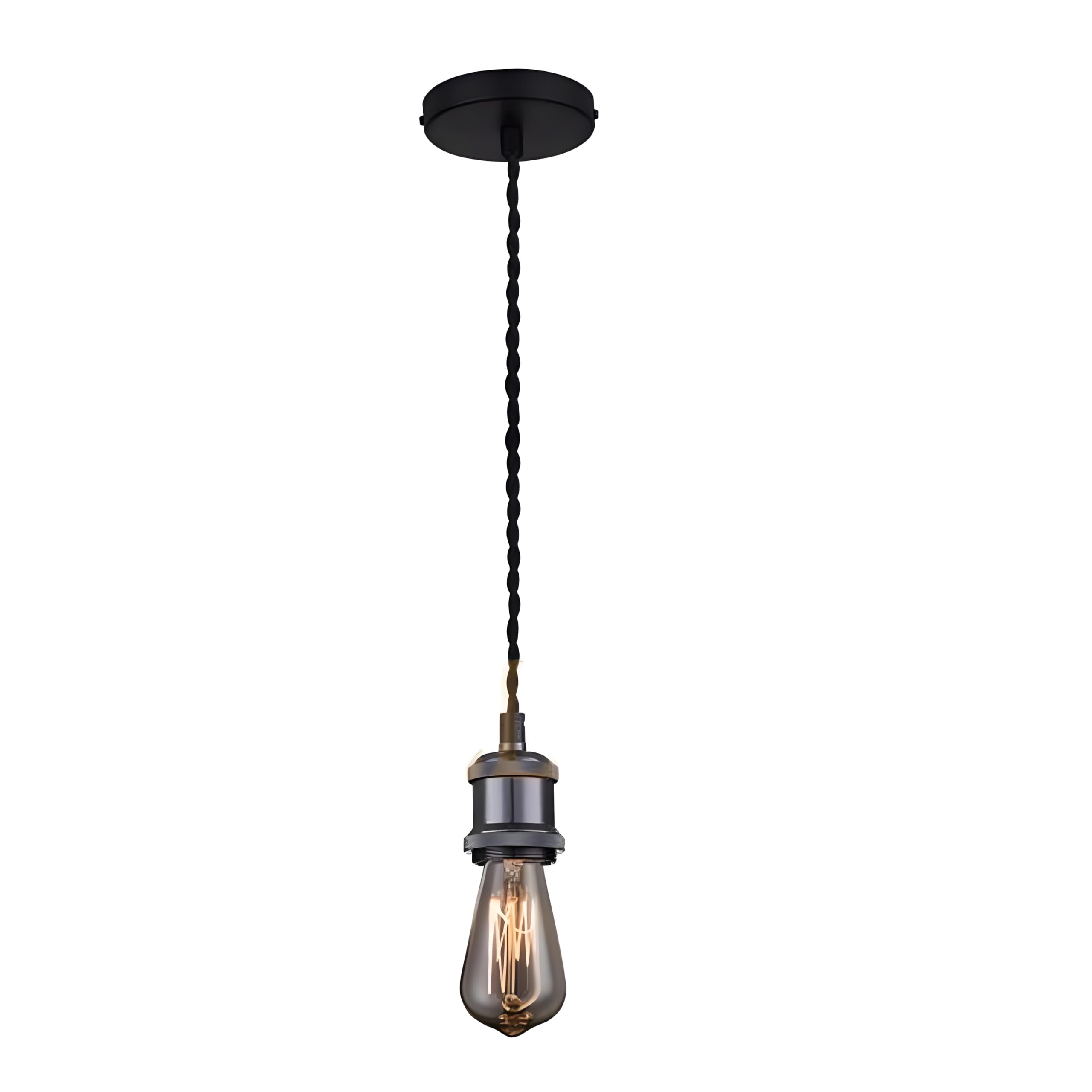 EmyZöilure Pendant Light Kit,Hemp Rope Light Fixture with Adjustable Hanging Light Cord with E26 E27 Light Socket,Vintage Ceiling Light for DIY Kitchen Island, Bedroom, Farmhouse