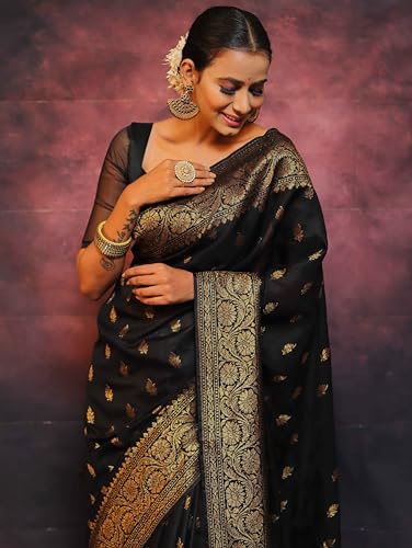 Image of Sugathari Women's Banarasi Saree Pure Kanjivaram Silk Saree Soft new ladies 2025 Design Wear Pattu Sarees Sadi Party Sari collections With Blouse Piece (San Pari-223)