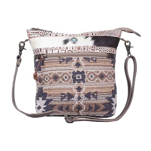 Myra Bag Western Canvas Crossbody Bag for Women - Cotton and Upcycled Leather Shoulder Bag Junoesque