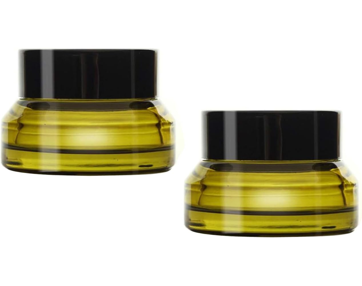 2PCS 15ml 0 5 OZ Empty Refillable Matt Green Frosted Glass Cosmetic Jar Containers With Inner Liner Luxury