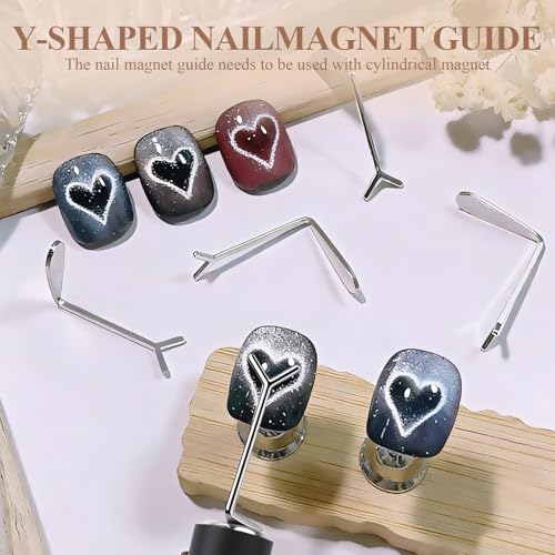 Plman Cat Eye Magnet Set, Scissor-shaped Nail Magnet Tool, Black Hole Cat Eye Magnet for Nails, Heart Magnet for Nails, Rabbit-Shaped Cat Eye Nail Magnet for DIY or Nail Salon (Perfect Set)