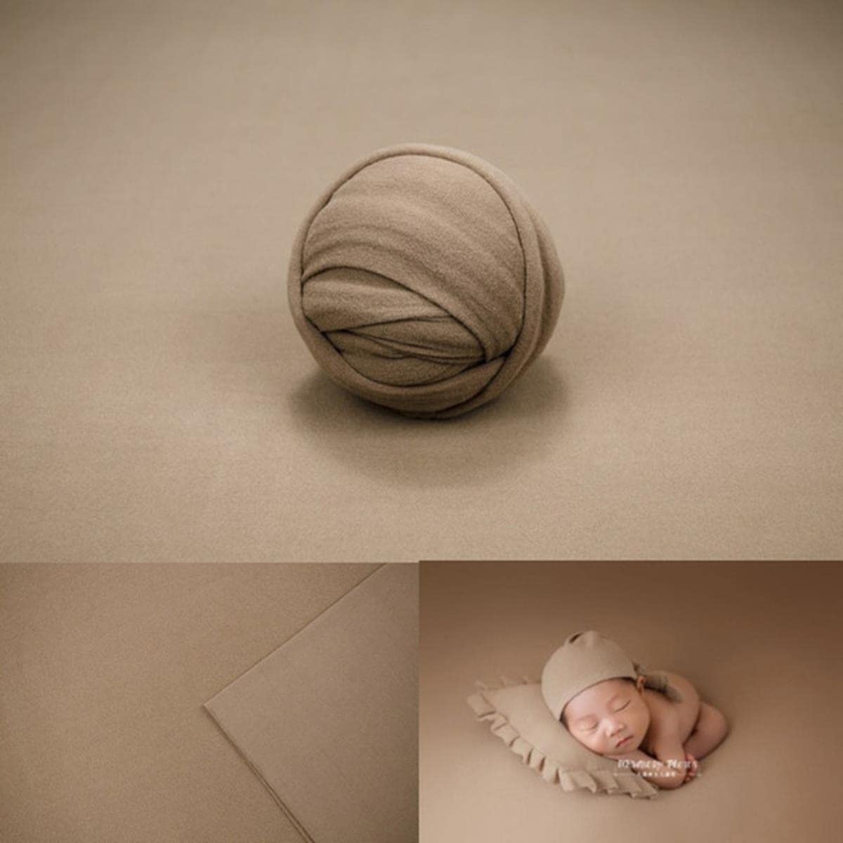 CTLH20 40/150 * 170cm Newborn Photography Props Blanket Baby Blanket Backdrop Fabrics Shoot Studio Accessories-light khaki,40X170cm only wrap