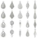 Dimensioni: circa 18-22 mm di lunghezza, 5-12 mm di larghezza, foro: 1,5 mm, 5 pezzi/stile, 50 pezzi