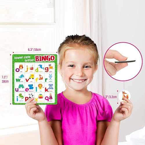 SpriteGru Jeu de Bingo de l'alphabet, Jeu de Bingo des majuscules/minuscules/Chiffres ABC et 123 pour Les Enfants de 4 à 8 Ans, Parfait pour la Salle de Classe et la Maison. – Image 4