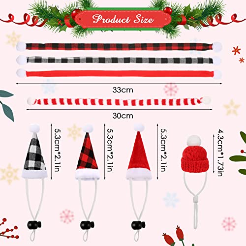 11 Pieces Christmas Bearded Dragon Santa Hat Scarf Set Including Lizard Christmas Costume Scarf Hat Buffalo Plaid And Leash Harness Set For Reptile Small Pet Animals Xmas Clothing Cosplay #TOP2