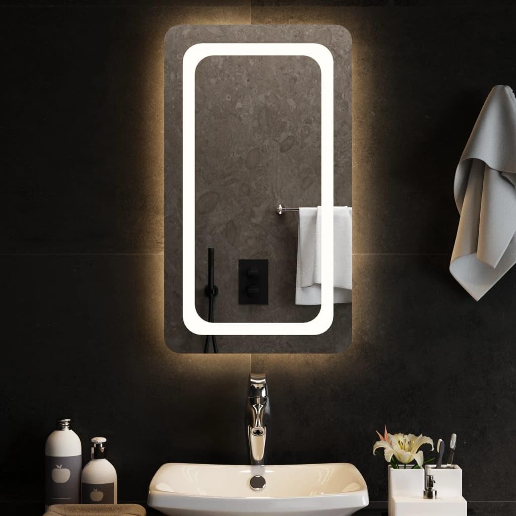 Miroir de salle de bain à LED 40x70 cm pour décoration maison