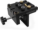 Zodazoqa 3-in-1 High Precision Jig Dowel Cam Jig Kit Wood Hole Drilling Guide,with Positioning Clip Adjustable Drilling Guide Puncher Locator Carpentry Tools for DIY Wood working Furniture Repair