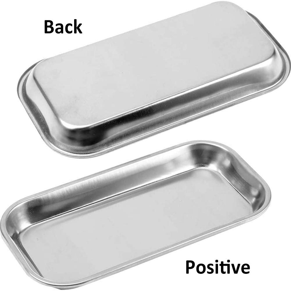 Lot De 3 Plateaux En Acier Inoxydable 201 - 22,5x11,7x2cm - Pour Labo, Dentaire, Ou Maison