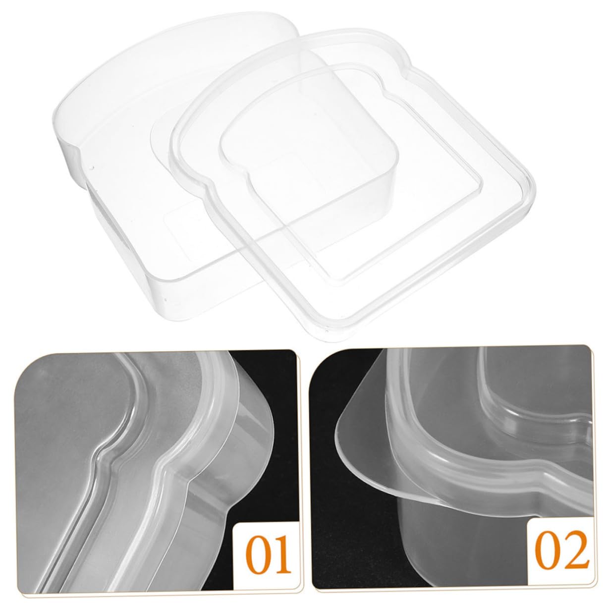 IMIKEYA 10pezzi Scatola Per Pane Riutilizzabile Contenitore Trasparente Per Sandwich e Snack Compatte Per Frigorifero e Conservazione Cibo