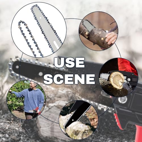 Image of HASTHIP 2Pcs Chainsaw Saw Chain 6 inches Chainsaw Saw Chain with Guide Rail Universal for Wood Cutting,Tree Pruning
