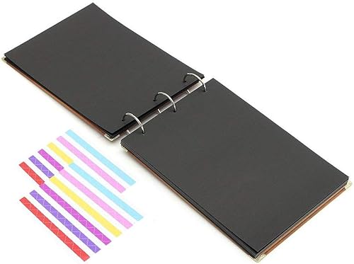 Miniatura 4 de ThxMadam Álbum de fotos de 3 anillos, carpeta vintage de invitados de boda, libro de recuerdos recargable con 60 páginas para Navidad, San Valentín,