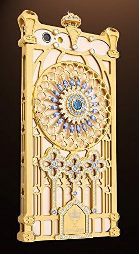 Formartti 24K Gold Luxury iPhone 6 6s 5.5" Phone Case, 24K Gold on Aluminum & 316 Grade Steel Frame - Luxury Premium Castle Style with Green Zirconia
